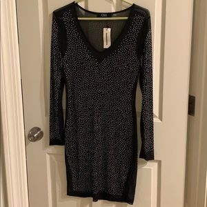Sheer rhinestone dress